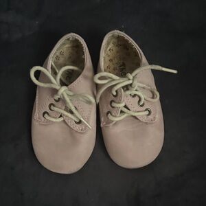 Baby Lace-Up Leather Walkers in Soft Pink